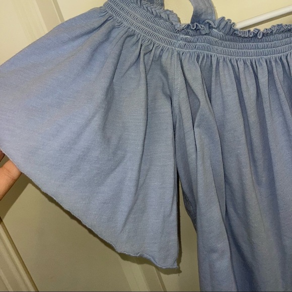 Free People Darling Off The Shoulder Knit Blouse Blue S - Picture 13 of 17